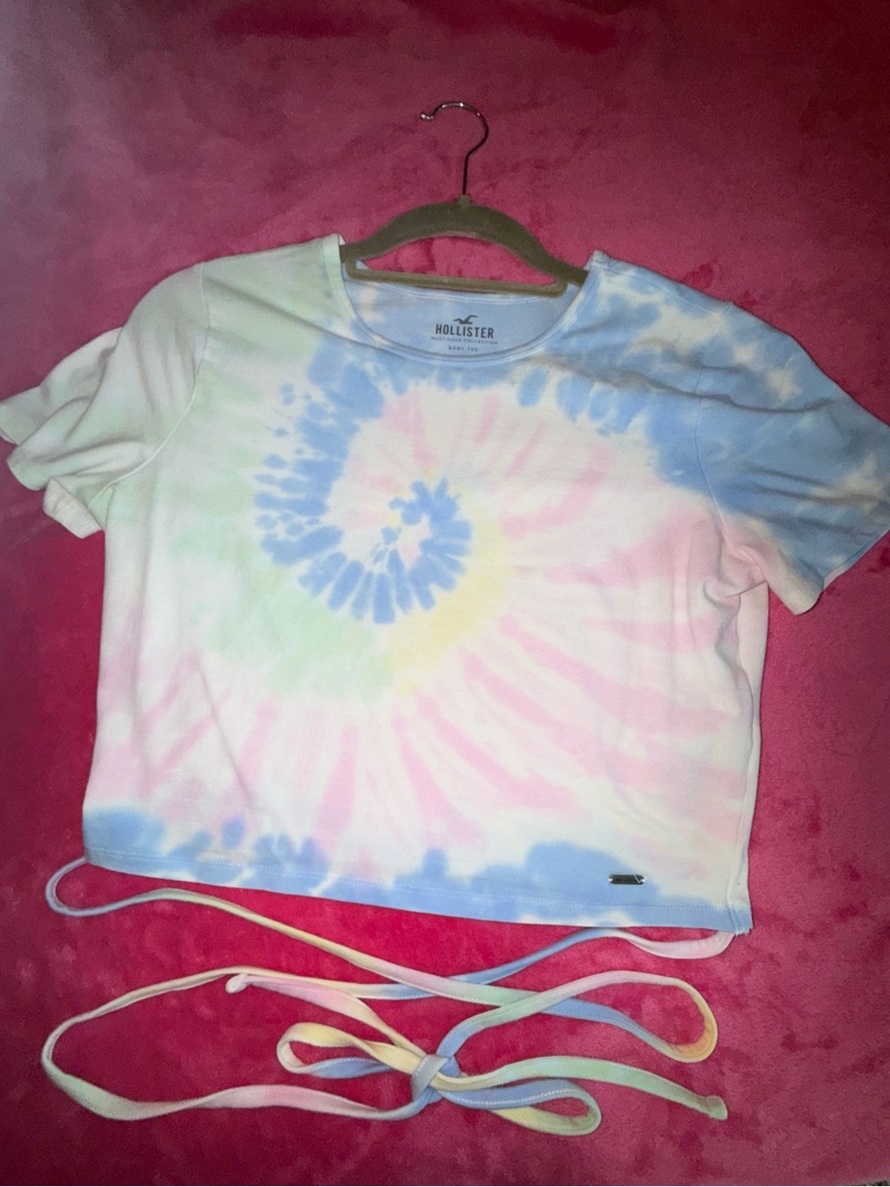 Hollister baby tee in tie dye